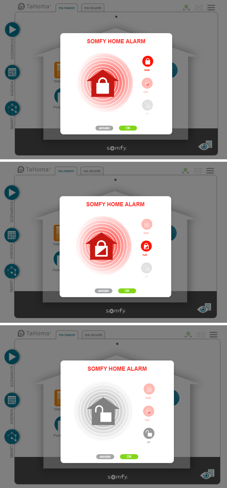 compatible con Somfy Home y Somfy One Somfy 2401489 Keyfob Protect One+ controla de forma inteligente tu alarma Somfy Protect Mando a distancia
